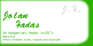 jolan hadas business card